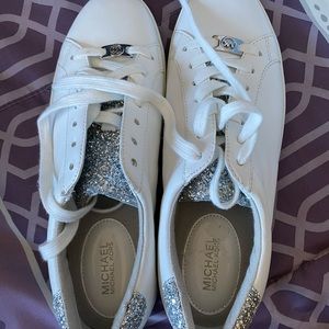 Michael Kors leather, glitter shoes